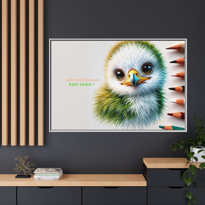 "Little Artful Treasures" Collection - Framed Matte Canvas - 'Baby Eagle 1' by vca