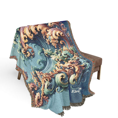 "Elevated Style" Collection - Designer Woven Blanket - 'Waves2" by vca