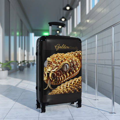 "Golden Touch" Collection - 'Snake Crystal Eyes' design by vca - Designer Luggage Set