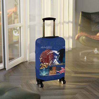 'Legacy of Liberty' Collection - Luggage Cover by vca —250th Anniversary -- Semi‑Quincentennial Travel Accessory, 2-sided - Blue
