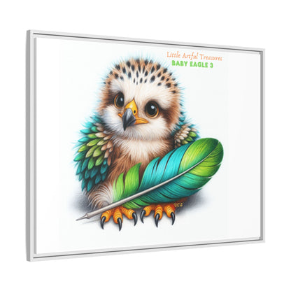 "Little Artful Treasures" Collection - Framed Canvas Wall Art— 'Baby Eagle 3 with Eagle Feather' by vca