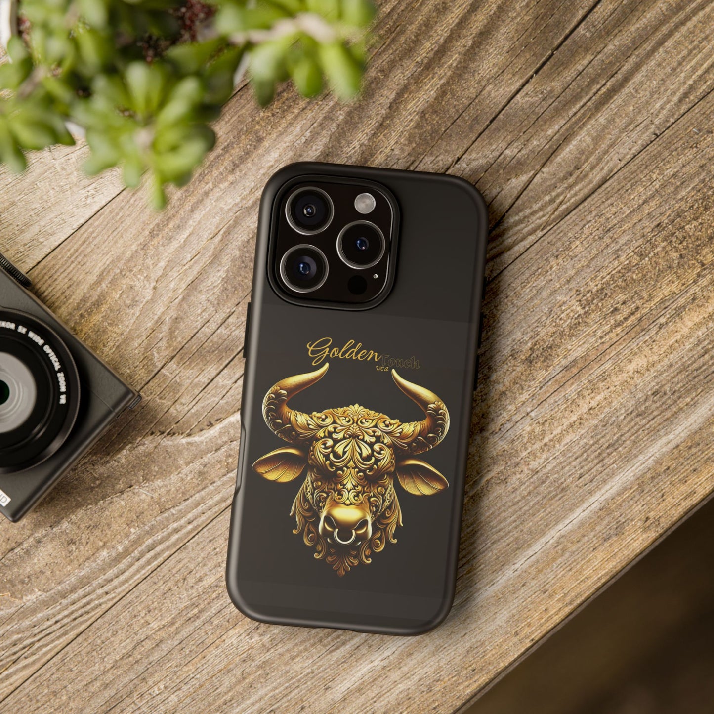 "Golden Touch" Collection - Designer iPhone Tough Cases - 'Taurus Head2' by vca