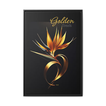 "Golden Touch" collection - 'Bird of Paradise' design #2 by vca - Framed Matte Canvas
