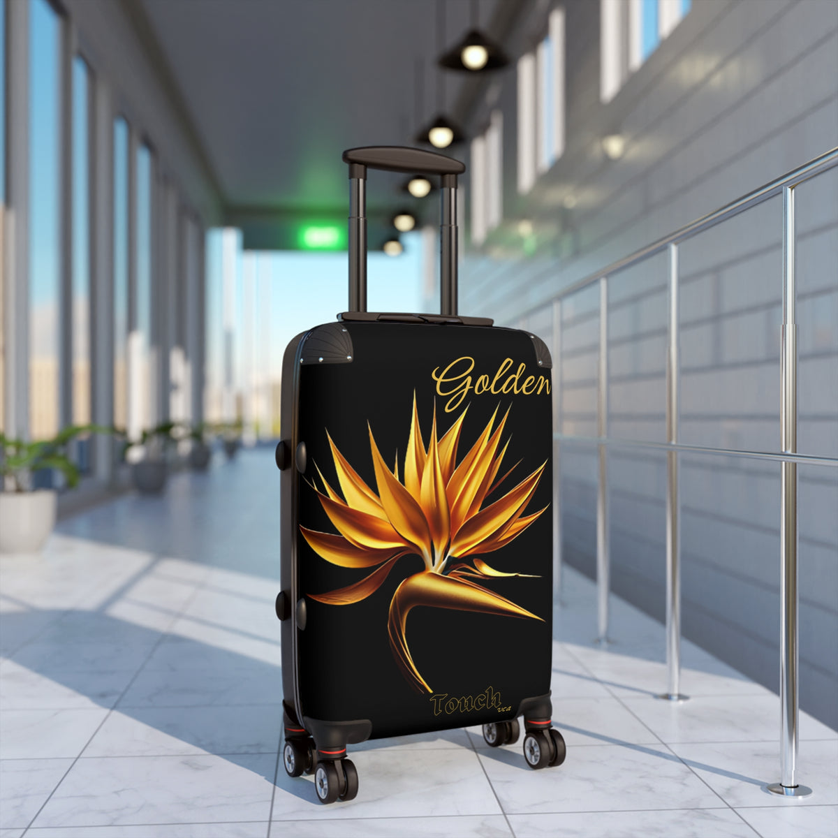 "Golden Touch" Collection - 'Bird of Paradise' design #1 - Designer Luggage Set