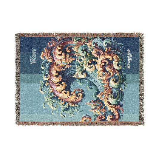 "Elevated Style" Collection - Designer Woven Blanket - 'Waves2" by vca