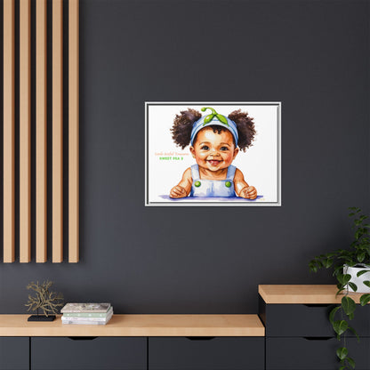 "Little Artful Treasures" Collection - Framed Canvas Print — "Sweet Pea 2" Baby Portrait by vca