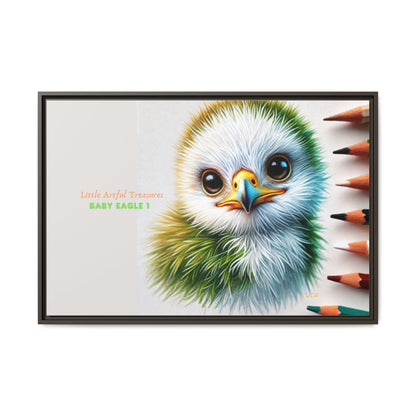 "Little Artful Treasures" Collection - Framed Matte Canvas - 'Baby Eagle 1' by vca
