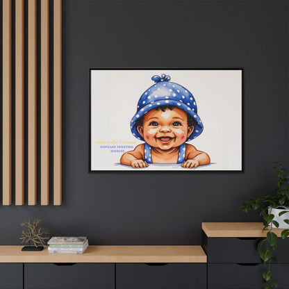 "Little Artful Treasures" Collection - 'Cupcake Frosting Giggles' by vca - Framed Baby Wall Art (Matte Canvas)