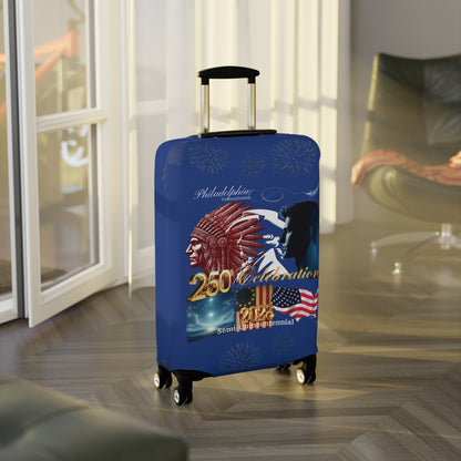 'Legacy of Liberty' Collection - Luggage Cover by vca —250th Anniversary -- Semi‑Quincentennial Travel Accessory, 2-sided - Blue
