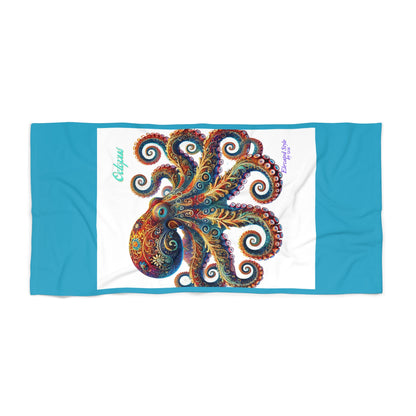 Designer Beach Towel — 'Elevated Style' Collection - 'Colorful Octopus' by vca