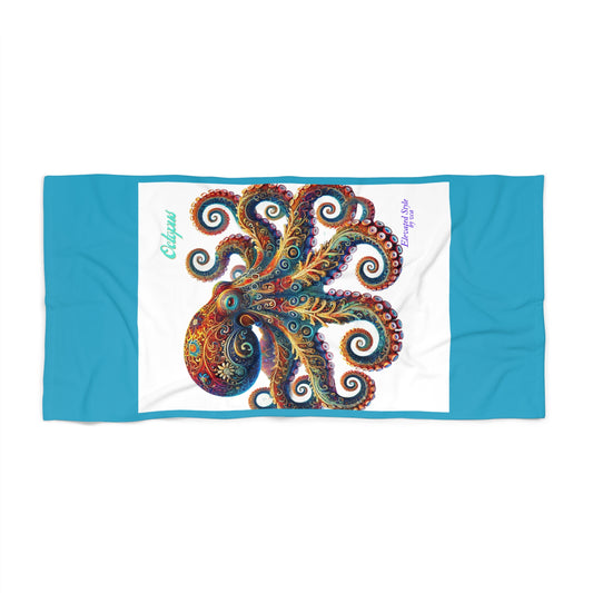 Designer Beach Towel — 'Elevated Style' Collection - 'Colorful Octopus' by vca