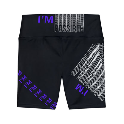 "Elevated Style" Collection - 'I'm Possible' design by vca - Designer Women's Workout Shorts
