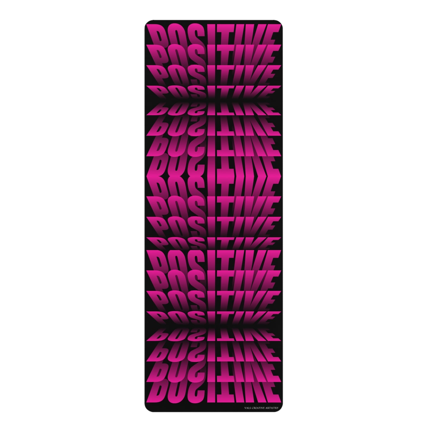 "Elevated Style" Collection - 'Positive Vibes' Designer Mat in Hot Pink by vca - Yoga Mat