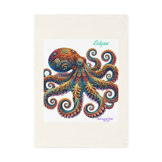 Colorful Octopus Cotton Tea Towel by vca– Nautical Kitchen Decor for Ocean Lovers