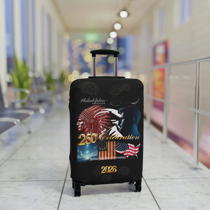 "Legacy of Liberty" Collection - Luggage Cover design by vca - Semi-Quincentennial Travel Accessory, 2-sided - Black