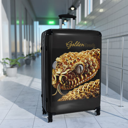 "Golden Touch" Collection - 'Snake Crystal Eyes' design by vca - Designer Luggage Set