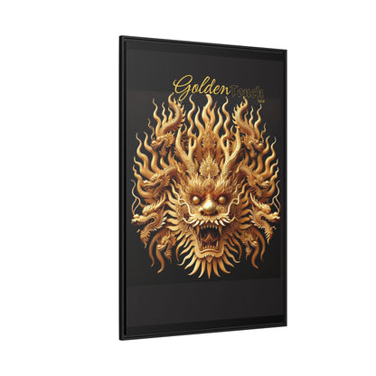 "Golden Touch" Collection - Canvas Wall Art - 'Majestic Nine-Headed Dragon' by vca