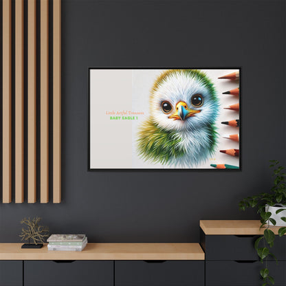 "Little Artful Treasures" Collection - Framed Matte Canvas - 'Baby Eagle 1' by vca