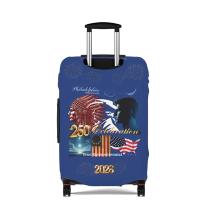 'Legacy of Liberty' Collection - Luggage Cover by vca —250th Anniversary -- Semi‑Quincentennial Travel Accessory, 2-sided - Blue