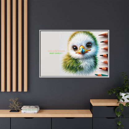"Little Artful Treasures" Collection - Framed Matte Canvas - 'Baby Eagle 1' by vca