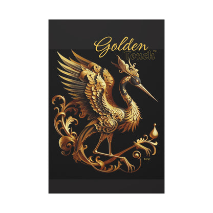 "Golden Touch" Collection - Canvas Wall Art - '24K Crane' by vca