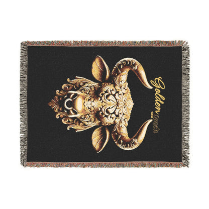 "Golden Touch" Collection - 'TaurusHead2' design by vca - Designer Woven Blanket