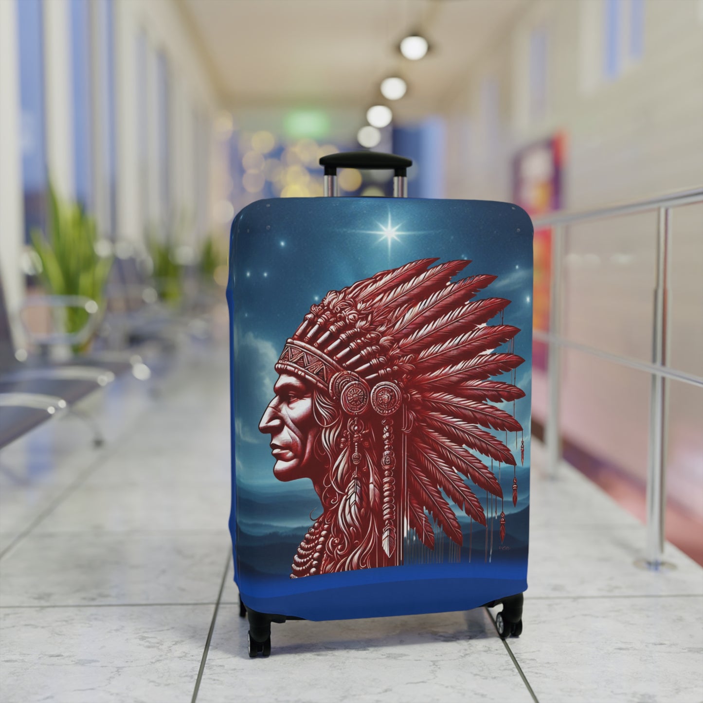 "Legacy of Liberty" Collection - Chief Profile Luggage Cover by vca — 2-sided design - Blue