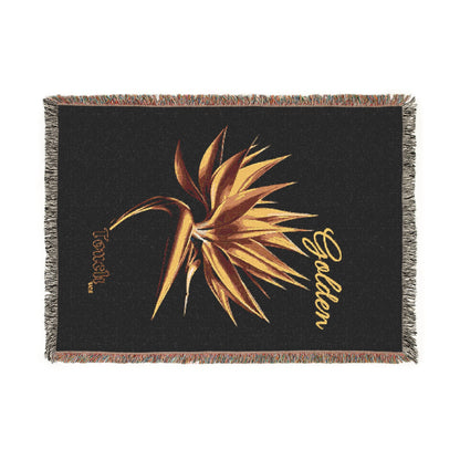 "Golden Touch" Collection - 'Bird of Paradise Design #1' by vca - Designer Woven Blanket