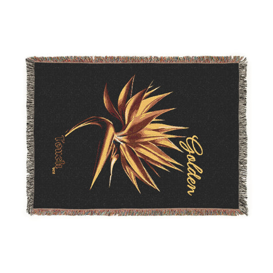 "Golden Touch" Collection - 'Bird of Paradise Design #1' by vca - Designer Woven Blanket