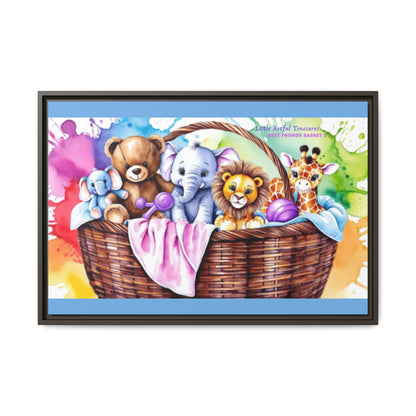 "Little Artful Treasures" Collection - Framed Nursery Canvas Wall Art — 'Best Friends Basket 2' by vca