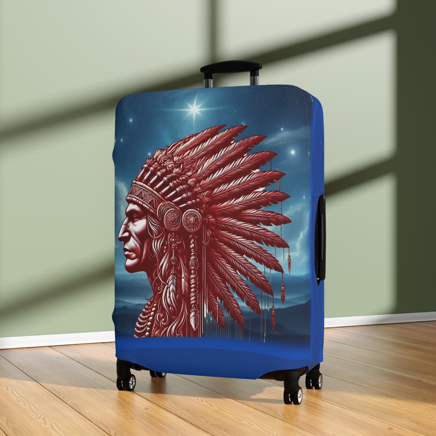 "Legacy of Liberty" Collection - Chief Profile Luggage Cover by vca — 2-sided design - Blue