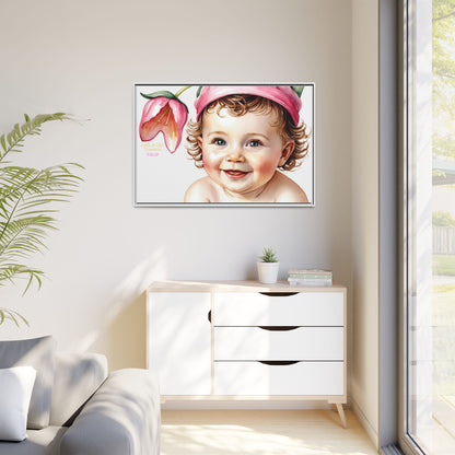 "Little Artful Treasures" Collection - 'Tulip' - Art Framed Matte Canvas Baby Portrait by vca