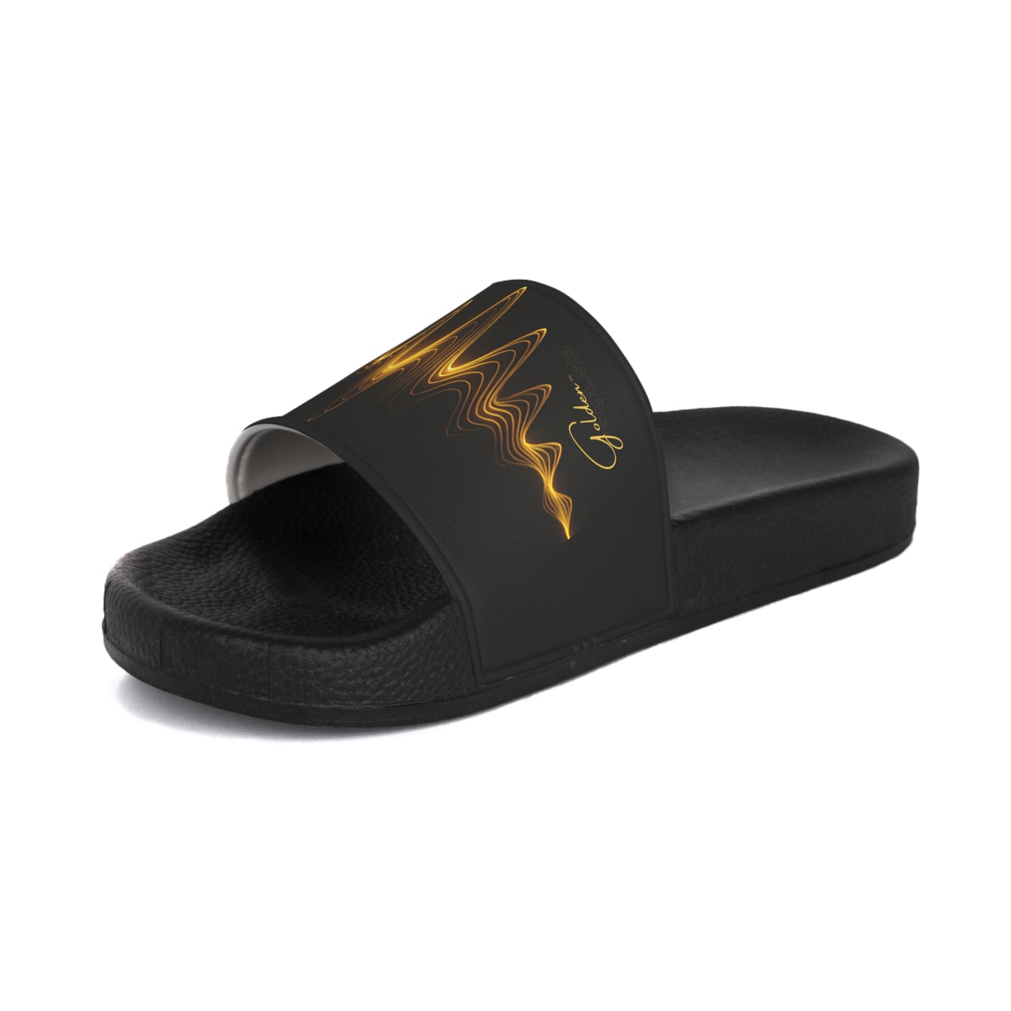 Stylish 'Soundwave' Men's Slide Sandals — "Elevated Style' Collection - Graphic Soundwave Design by vca