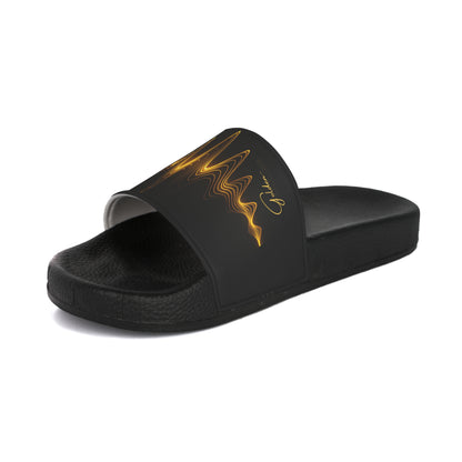 Stylish 'Soundwave' Men's Slide Sandals — "Elevated Style' Collection - Graphic Soundwave Design by vca