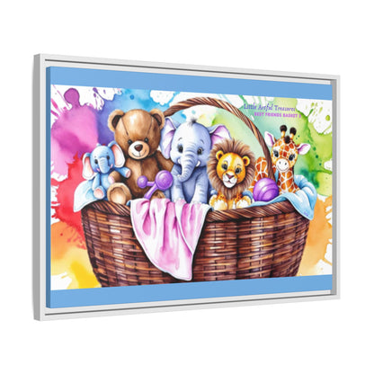 "Little Artful Treasures" Collection - Framed Nursery Canvas Wall Art — 'Best Friends Basket 2' by vca