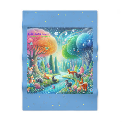 "Little Artful Treasures" Collection — Soft Fleece Nursery Throw - 'Forest Lite Dreams 1' by vca
