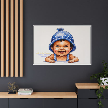 "Little Artful Treasures" Collection - 'Cupcake Frosting Giggles' by vca - Framed Baby Wall Art (Matte Canvas)