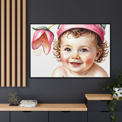 "Little Artful Treasures" Collection - 'Tulip' - Art Framed Matte Canvas Baby Portrait by vca