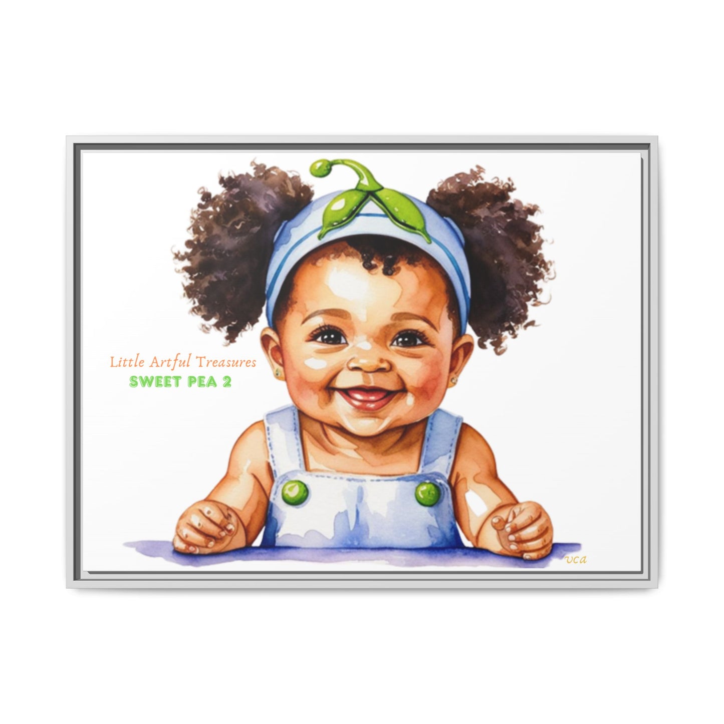 "Little Artful Treasures" Collection - Framed Canvas Print — "Sweet Pea 2" Baby Portrait by vca