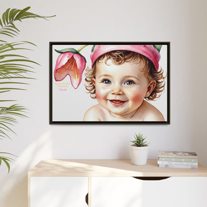 "Little Artful Treasures" Collection - 'Tulip' - Art Framed Matte Canvas Baby Portrait by vca