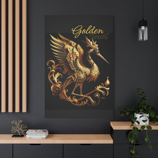 "Golden Touch" Collection - Canvas Wall Art - '24K Crane' by vca