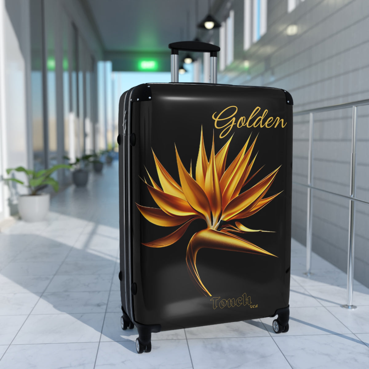 "Golden Touch" Collection - 'Bird of Paradise' design #1 - Designer Luggage Set