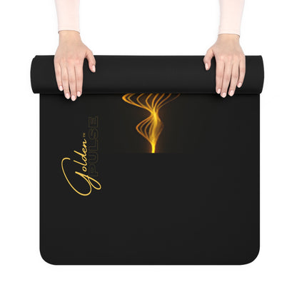 "Golden Touch" Collection - '24K Golden Pulse' Designer Fitness Mat by vca - Black/Gold