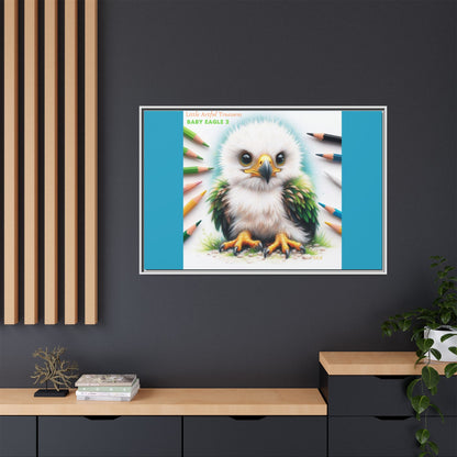 "Little Artful Treasures" Collection - Framed Canvas Wall Art — "Baby Eagle 2" by vca