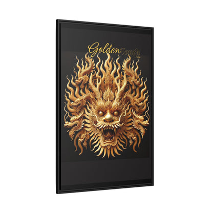 "Golden Touch" Collection - Canvas Wall Art - 'Majestic Nine-Headed Dragon' by vca