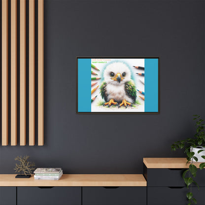 "Little Artful Treasures" Collection - Framed Canvas Wall Art — "Baby Eagle 2" by vca