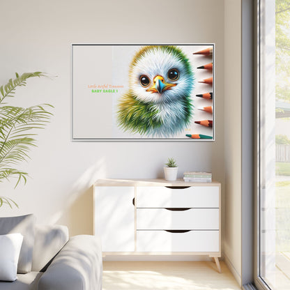 "Little Artful Treasures" Collection - Framed Matte Canvas - 'Baby Eagle 1' by vca