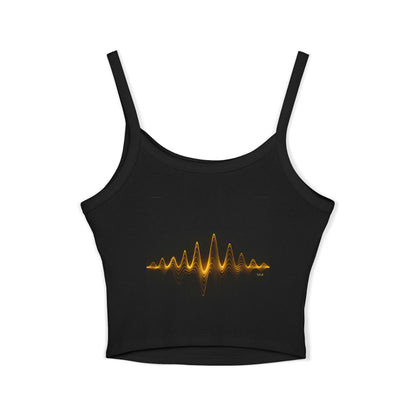 Women's Spaghetti Strap Tank - 'Sound Wave Vibe' - 'Elevated Style' Collection by vca - Double-sided