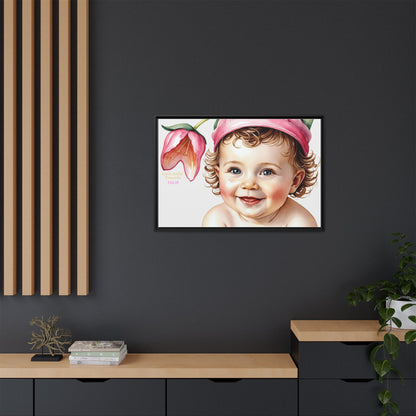 "Little Artful Treasures" Collection - 'Tulip' - Art Framed Matte Canvas Baby Portrait by vca