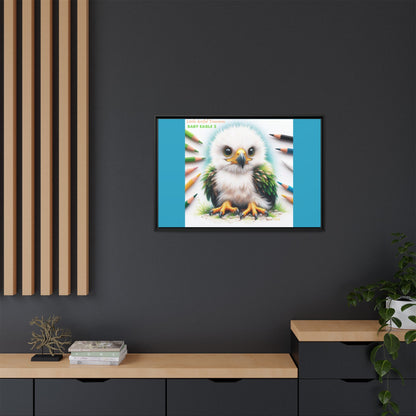 "Little Artful Treasures" Collection - Framed Canvas Wall Art — "Baby Eagle 2" by vca